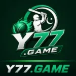 Y77 Game logo featuring a cricket player with a Pakistan flag and green gaming-themed design.