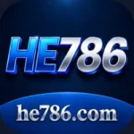 HE786 3D blue and silver logo with he786.com website text